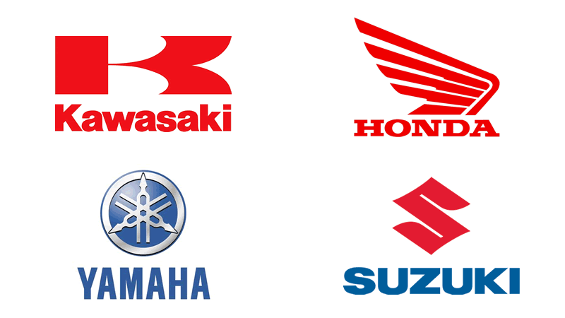 Embrems of Kawasaki,HONDA, SUZUKI, YAMAHA